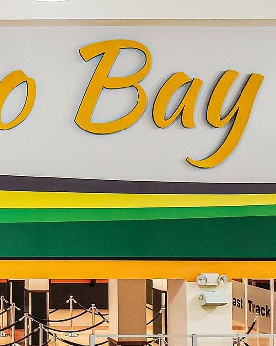 The welcome sign in the arrivals hall at Montego Bay airport