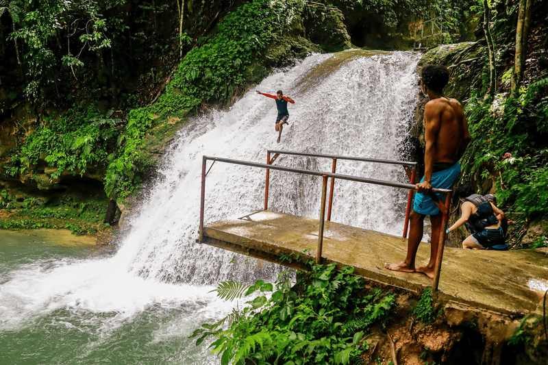 Jumping at Blue Hole, Ocho Rios