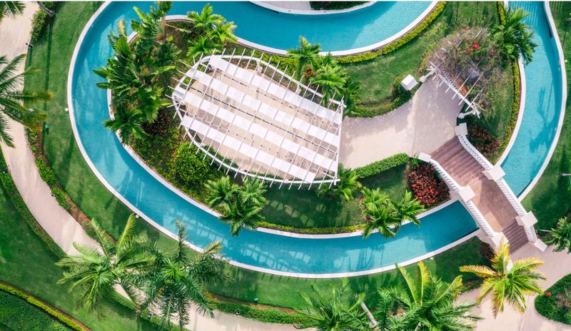 The lazy river pool at Iberostar Selection Rose Hall