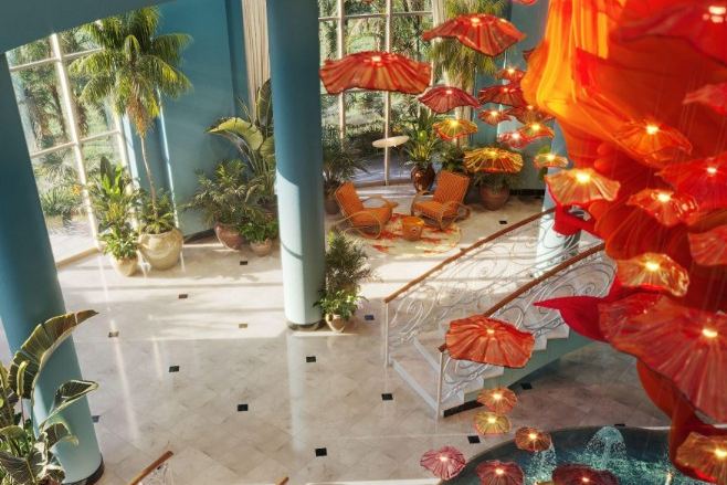 The atrium at JOIA Rose Hall
