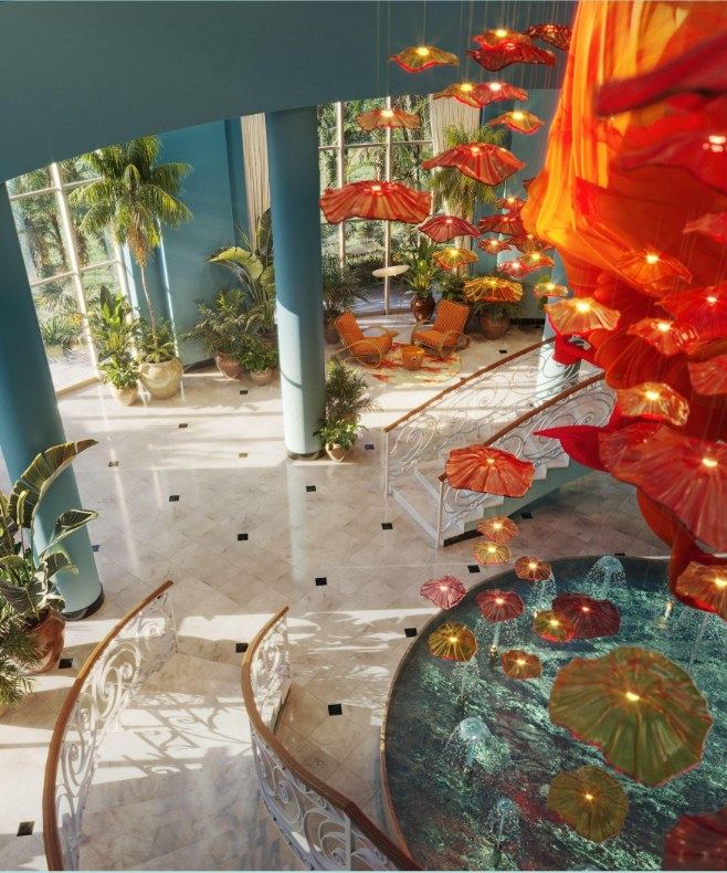 The atrium at JOIA Rose Hall