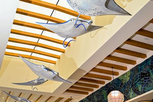 The lobby at Ocean Eden Bay
