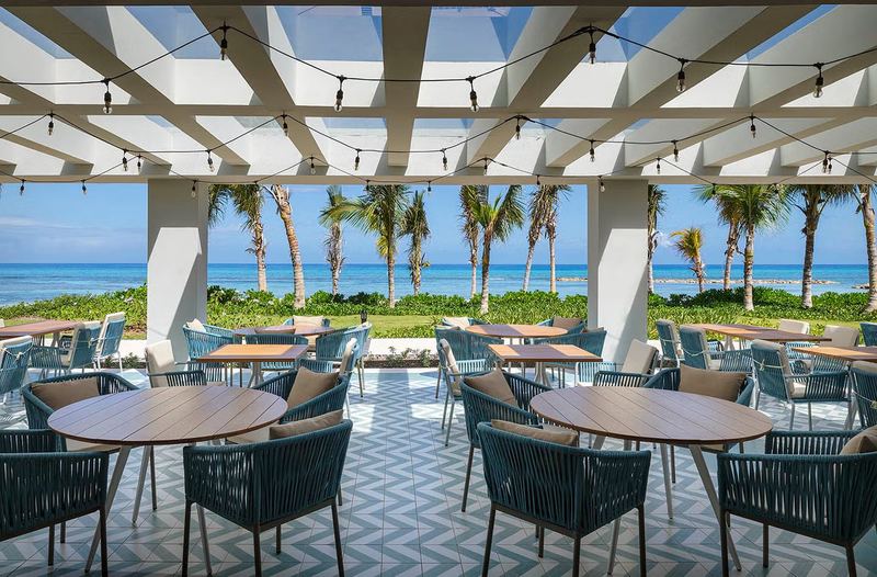 A terrace looking out to sea at Ocean Eden Bay