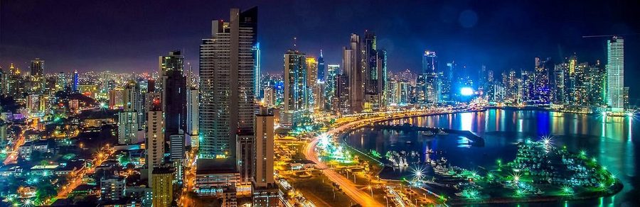 Panama City skyline at night