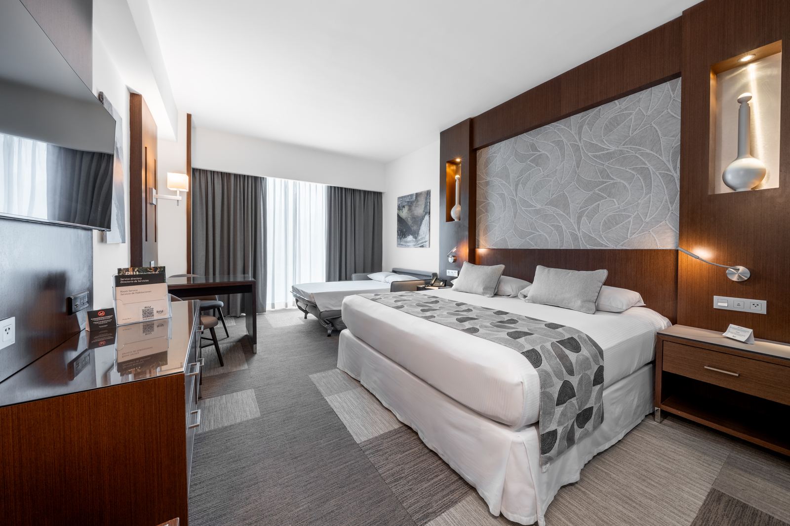 Deluxe Family King room, with the sofa bed made up