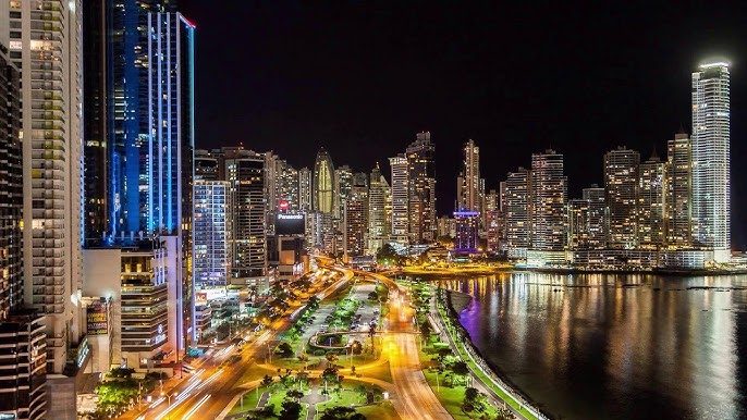 Panama City skyline at night