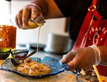 Ceviche being made