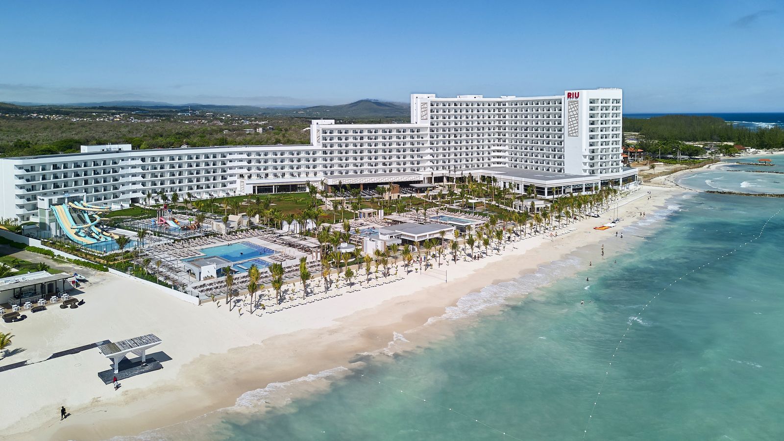 RIU Palace Aquarelle on White Bay at Falmouth, from above